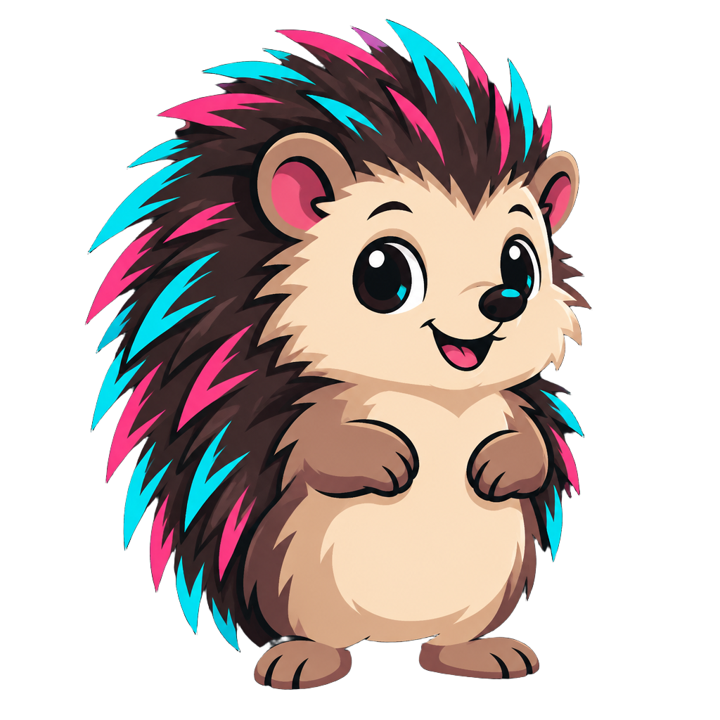 Cartoon hedgehog illustration